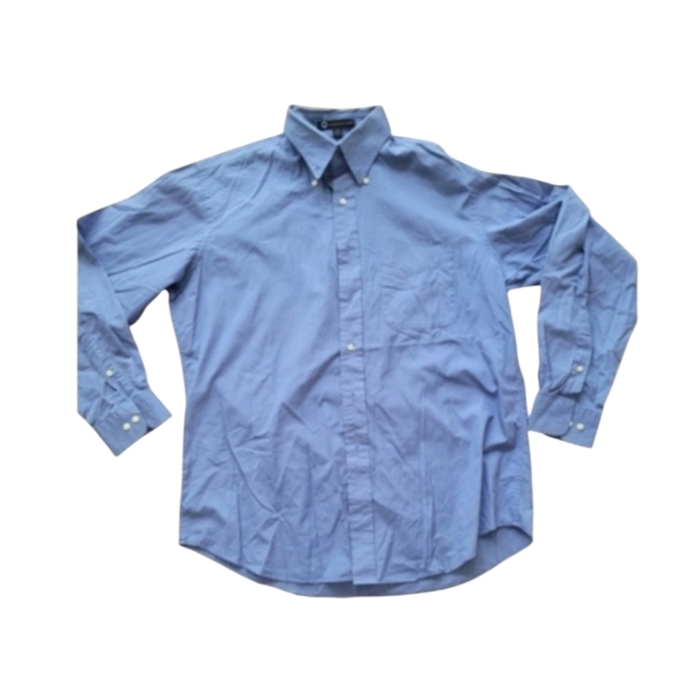 Vintage Tommy Hilfiger Blue Long Sleeve Collared Dress Shirt Size Large